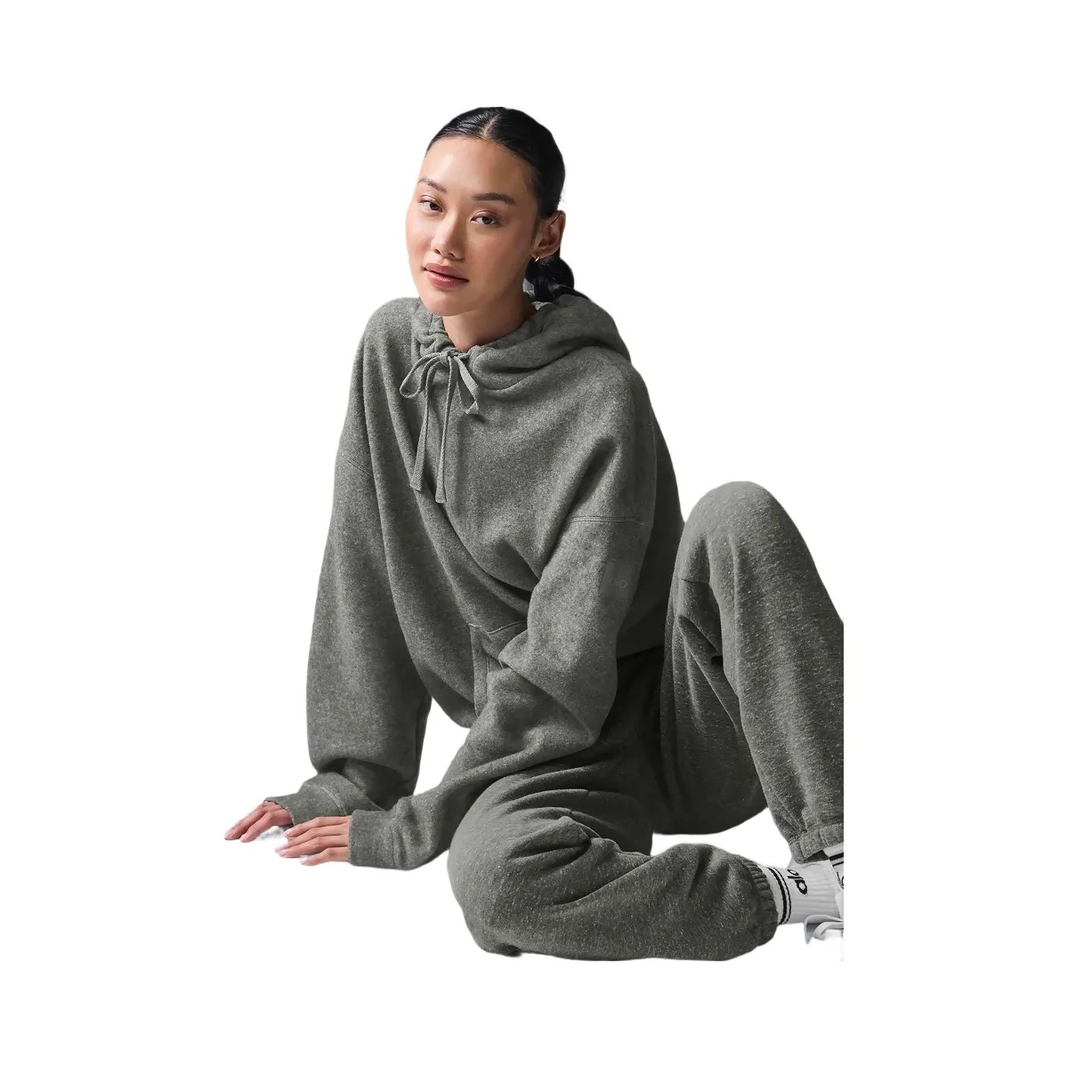 Alo Women's Triumph Restore Hoodie - Grey Triblend - HypeFly India View 5
