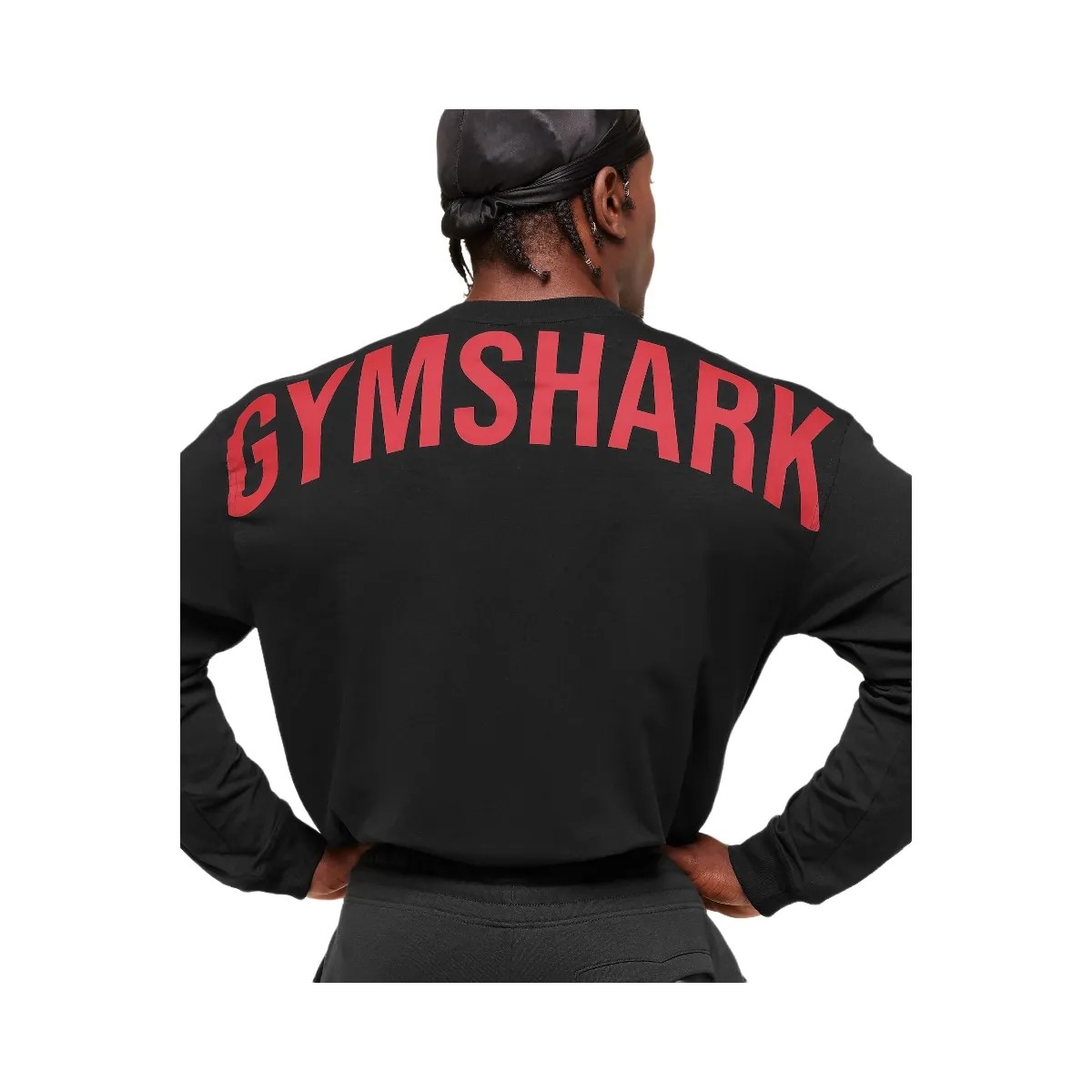 Gymshark Power Long Sleeve T-Shirt - Black/Conditioning Red - HypeFly India View 3
