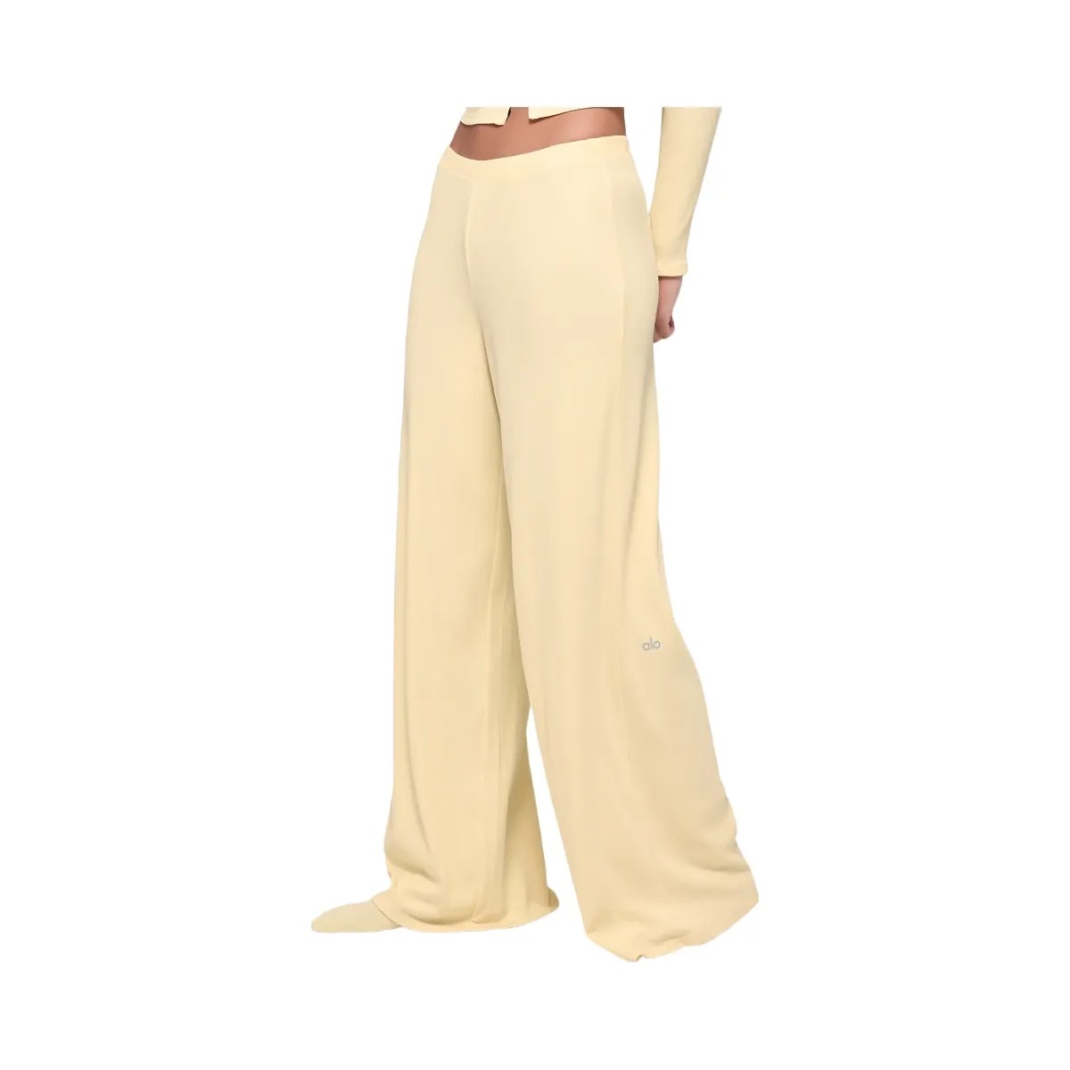 Alo Women's Mid-Rise Dreamlight Straight Pant - Candlelight Yellow - HypeFly India View 1