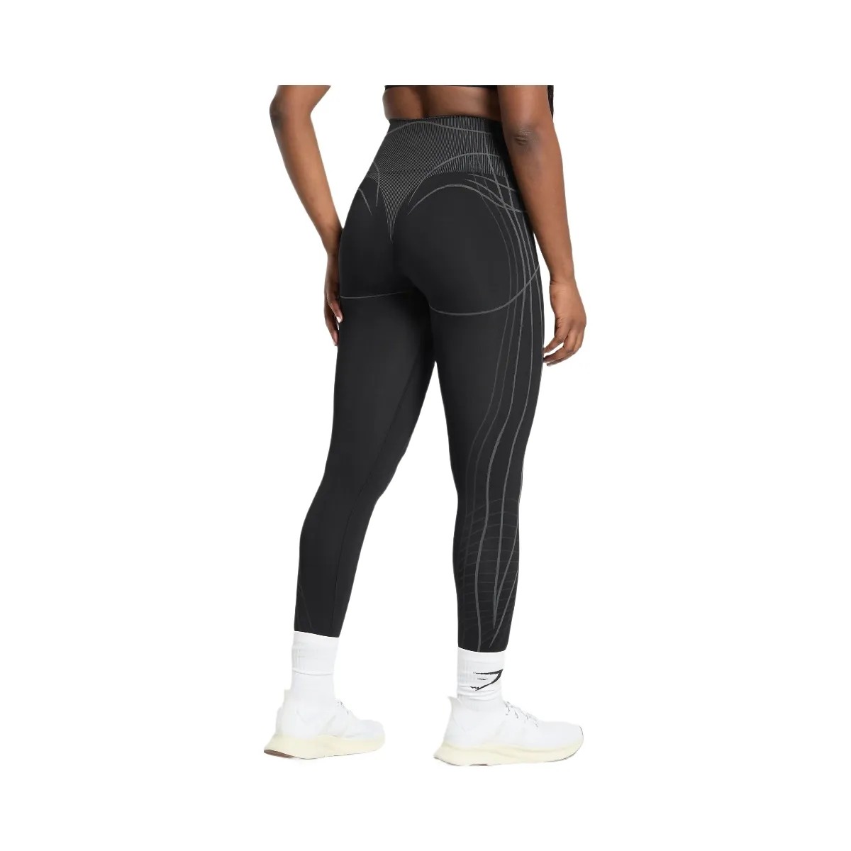 Gymshark Apex Seamless Leggings - Black/Graphite Grey - HypeFly India View 2