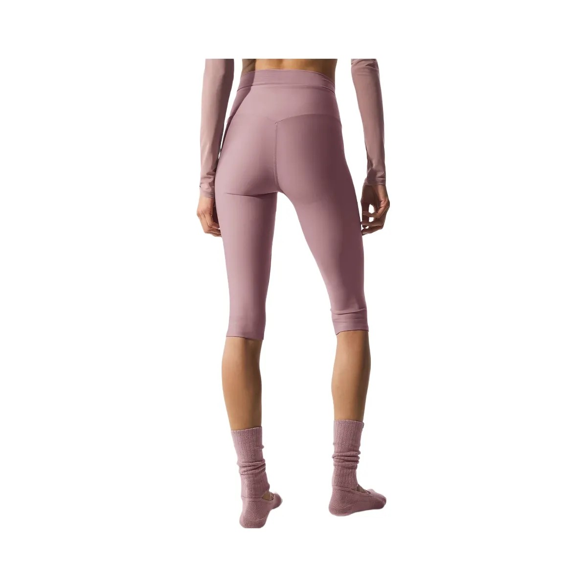 Alo Women's Airlift Mesh High-Waist Divine Capri - Smoky Quartz - HypeFly India View 3