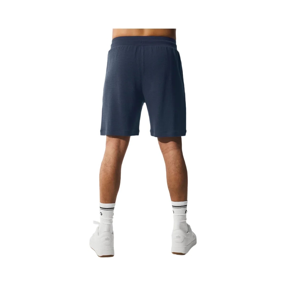 Alo Men's 7" Micro Waffle Fast Break Short - Navy - HypeFly India View 3