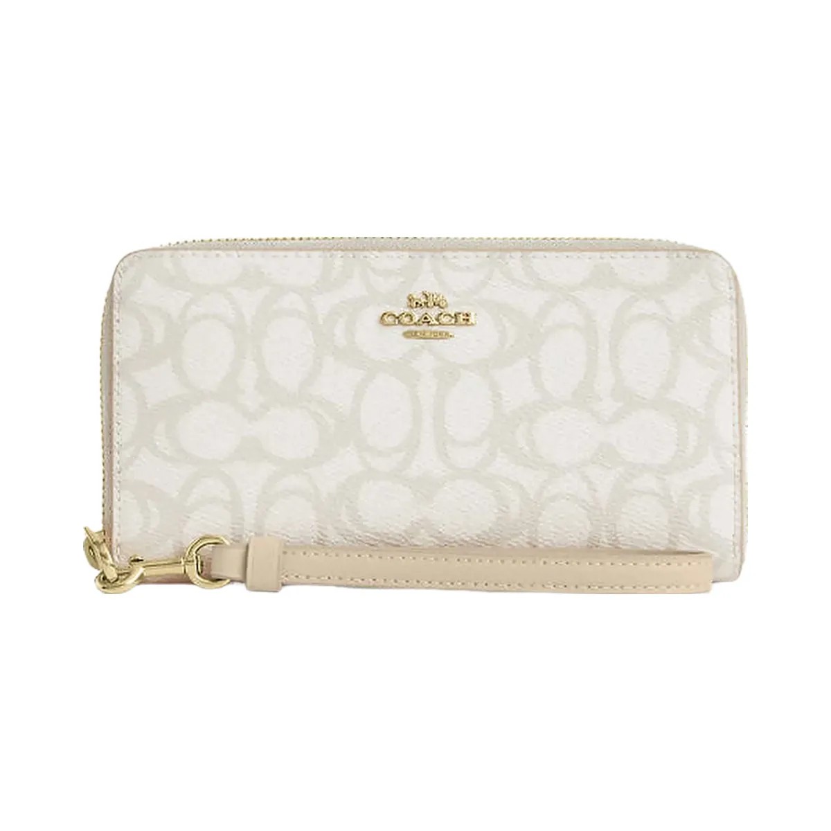 Coach Long Zip Around Wallet In Sketch Signature Canvas Signature Canvas-Gold-Ivory - HypeFly India View 4