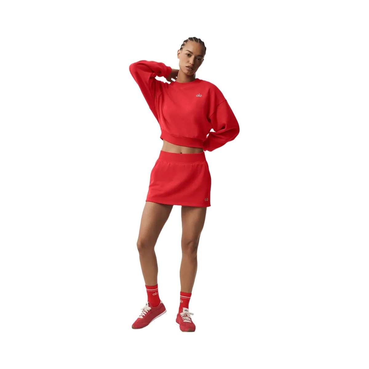 Alo Women's Accolade Skirt - Bright Red - HypeFly India View 4