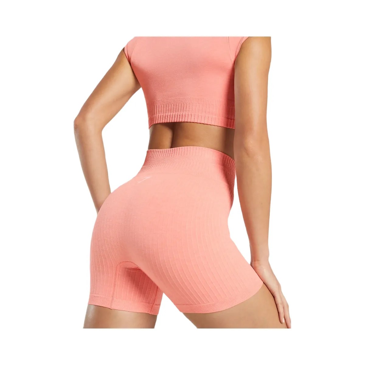 Gymshark Luxe Seamless Shorts - Muted Coral Marl - HypeFly India View 5