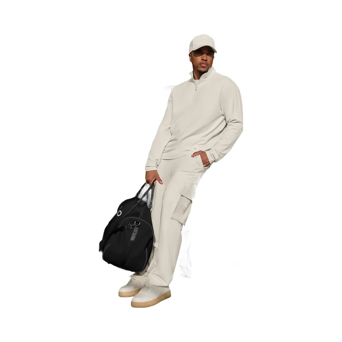 Alo Men's Double Take Cargo Pant - Bone - HypeFly India View 5