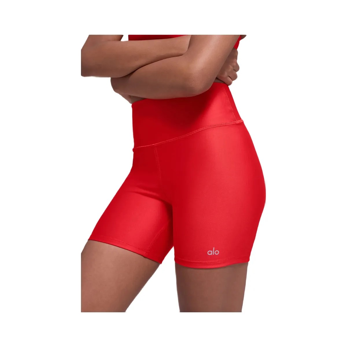 Alo Women's 5" Airlift Energy Short - Bright Red - HypeFly India View 2