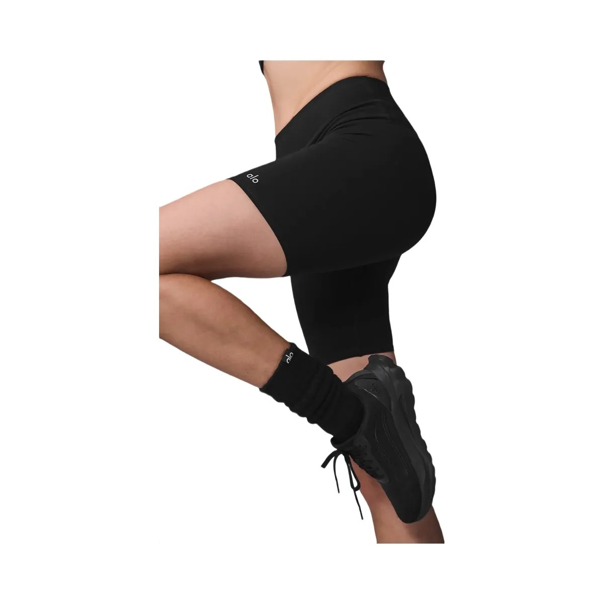 Alo Women's 7" High-Waist Biker Short - Black - HypeFly India View 4