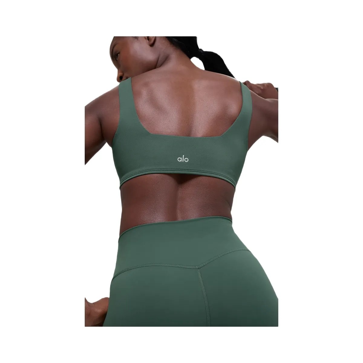 Alo Women's Softsculpt Precision Bra - Clover Green - HypeFly India View 2
