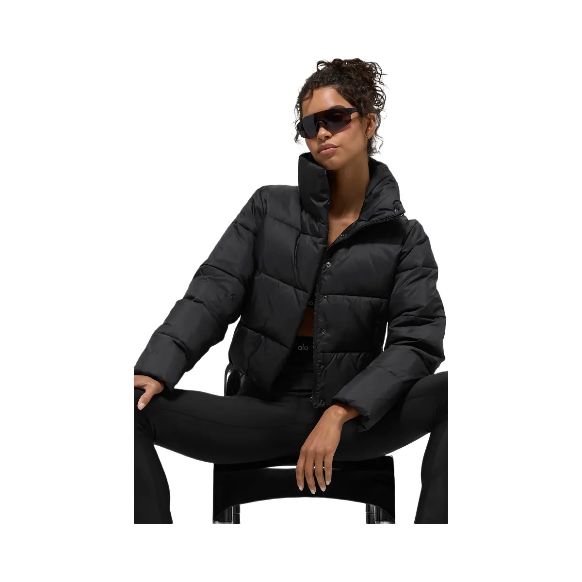 Alo Women's Gold Rush Puffer - Black - HypeFly India View 2