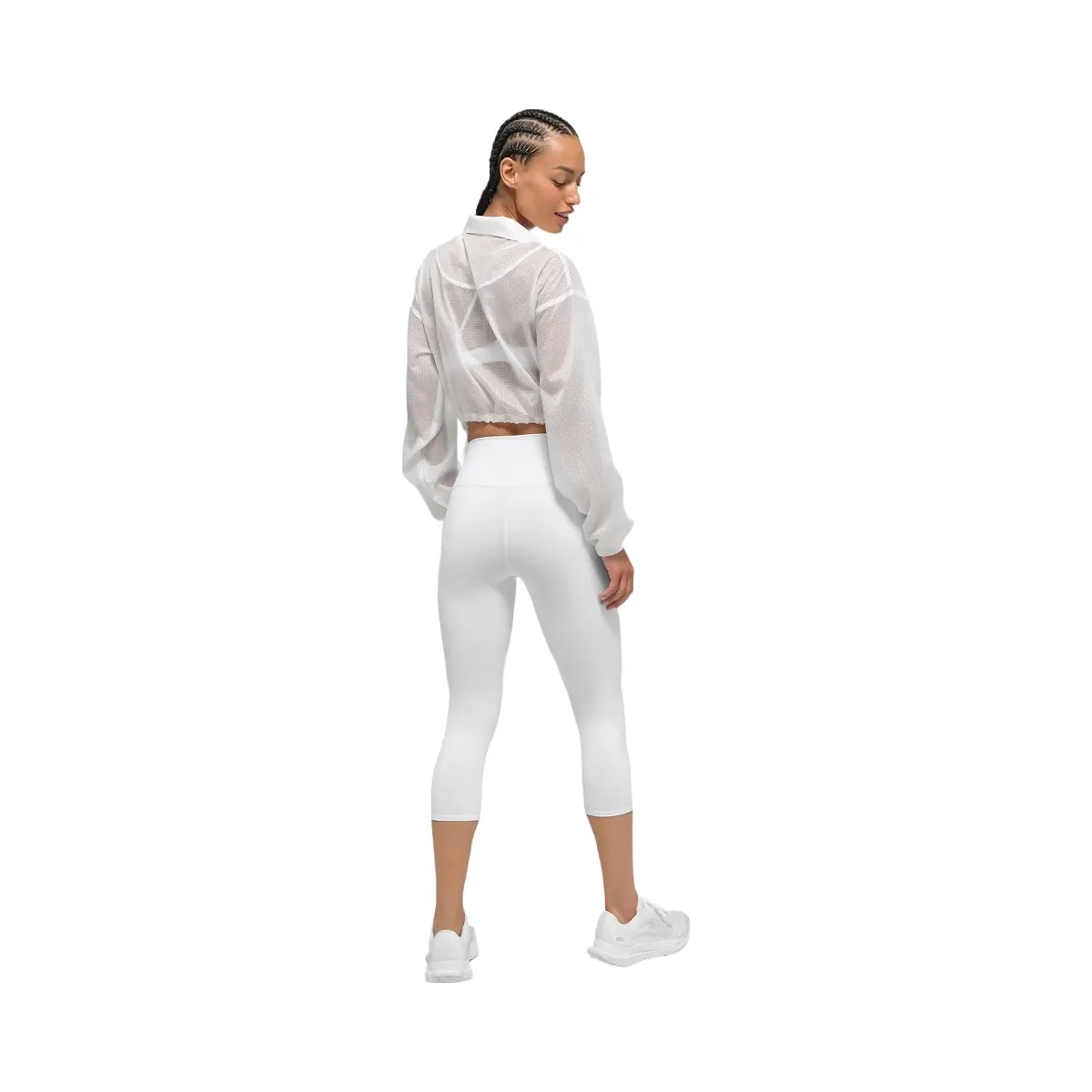 Alo Women's High-Waist Airbrush Capri - White - HypeFly India View 3