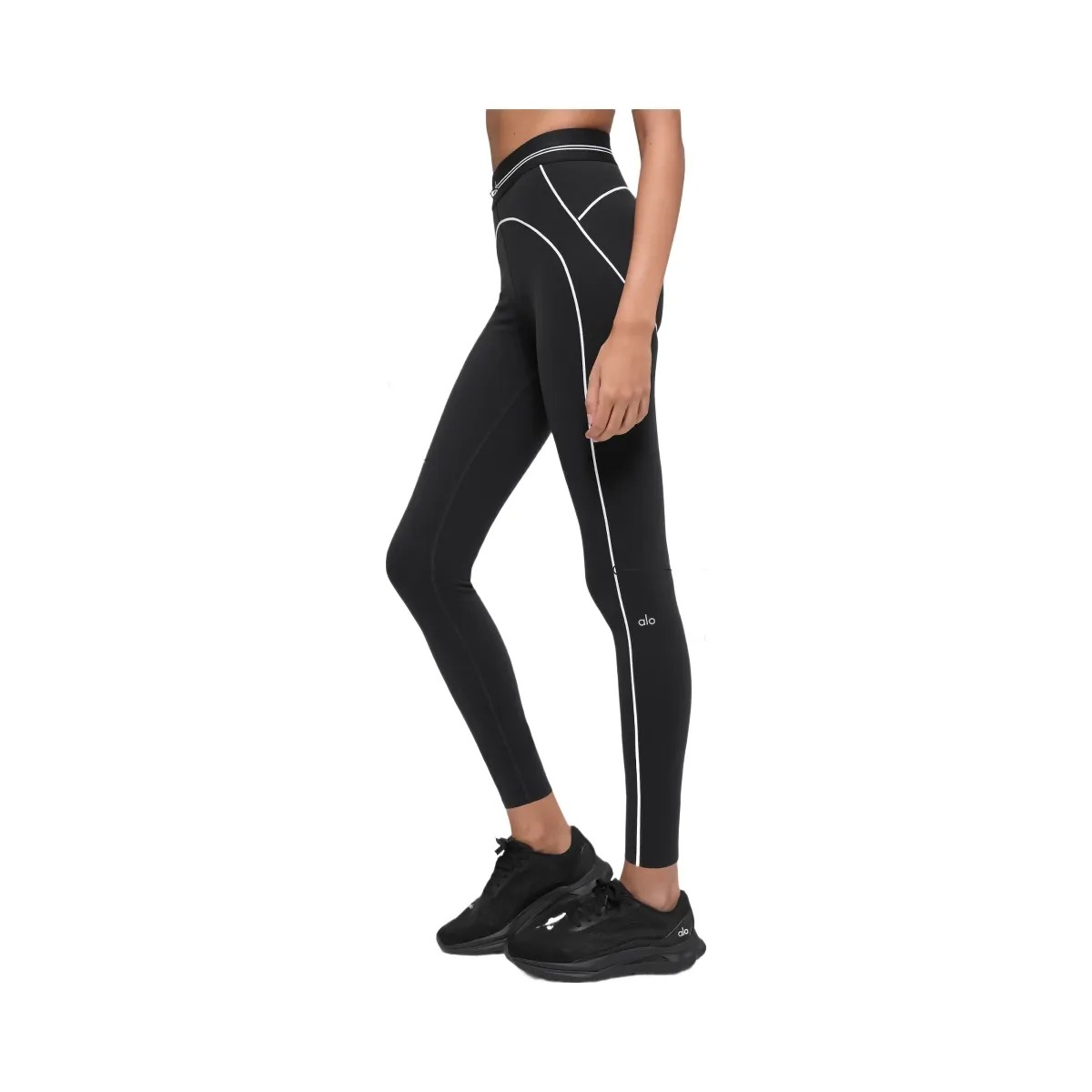 Alo Women's Airbrush High-Waist 7/8 Heart Throb Legging - Black/White - HypeFly India View 3