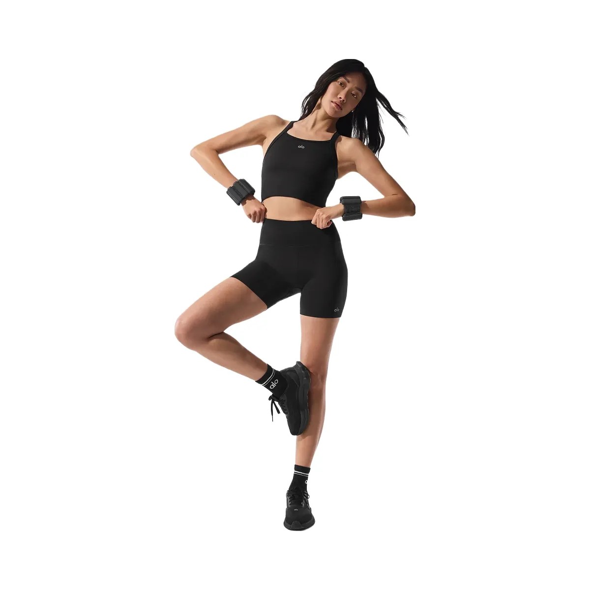 Alo Women's Seamless Ribbed Favorite Bra Tank - Black - HypeFly India View 4