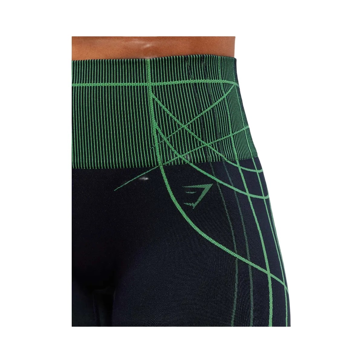 Gymshark Apex Seamless Shorts - Heavy Blue/Active Green - HypeFly India View 5