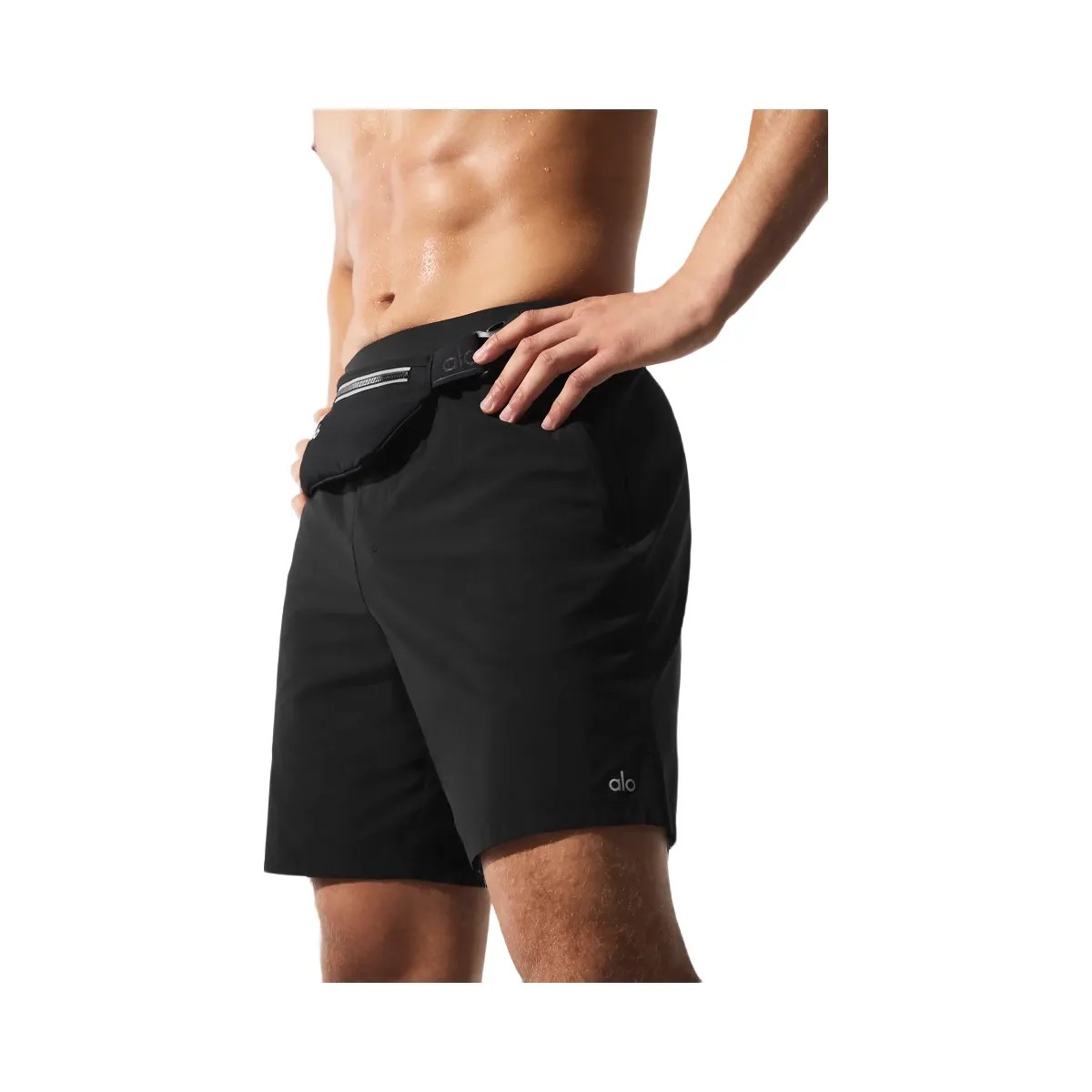 Alo Men's 7" Repetition Short - Black - HypeFly India View 2