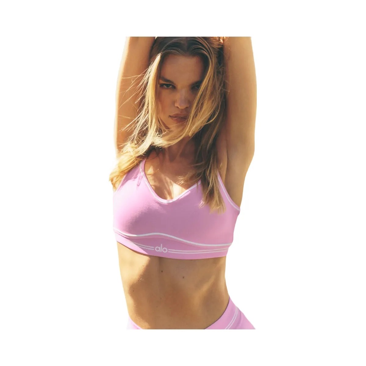Alo Women's Airbrush Heart Throb Bra - Candy Heart Pink/White - HypeFly India View 5