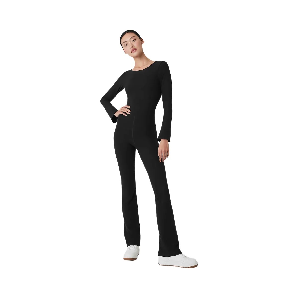 Alo Women's Alosoft Melody Full Length Bootcut Onesie - Black - HypeFly India View 4