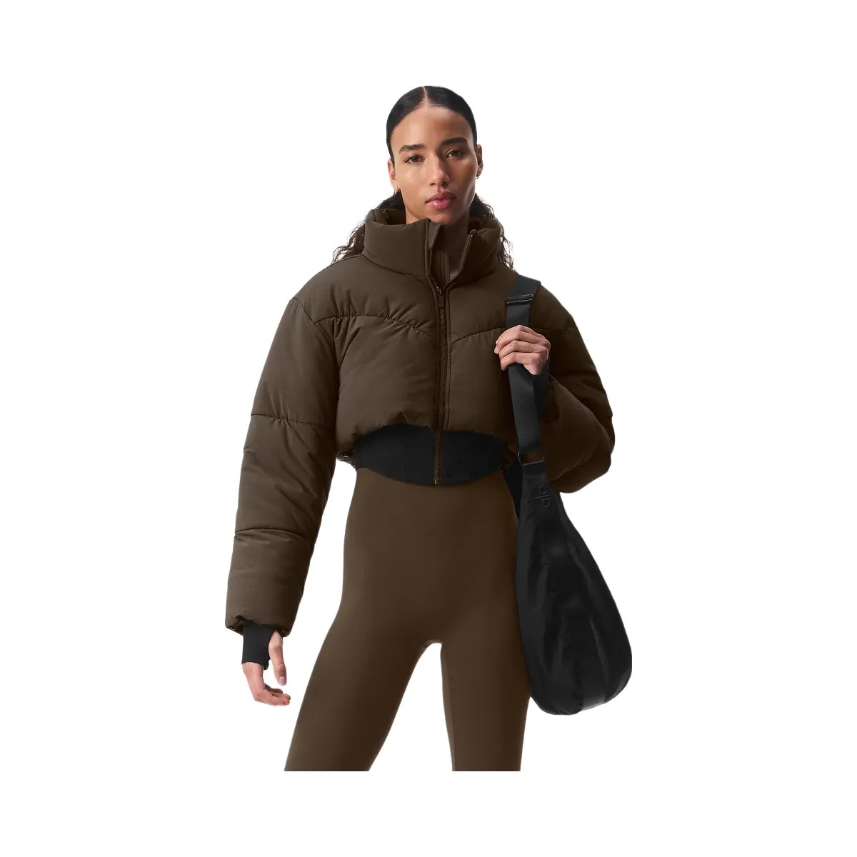 Alo Women's Main Act Corset Puffer - Espresso/Black - HypeFly India View 1