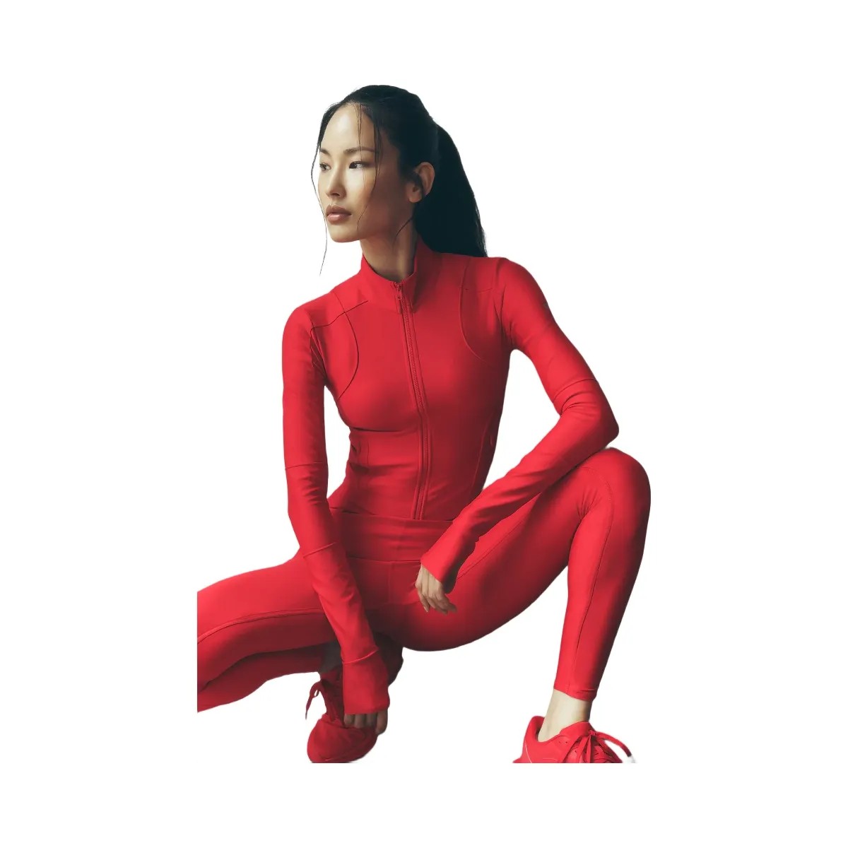 Alo Women's Airlift Ignite Zip Up Jacket - Bright Red - HypeFly India View 6