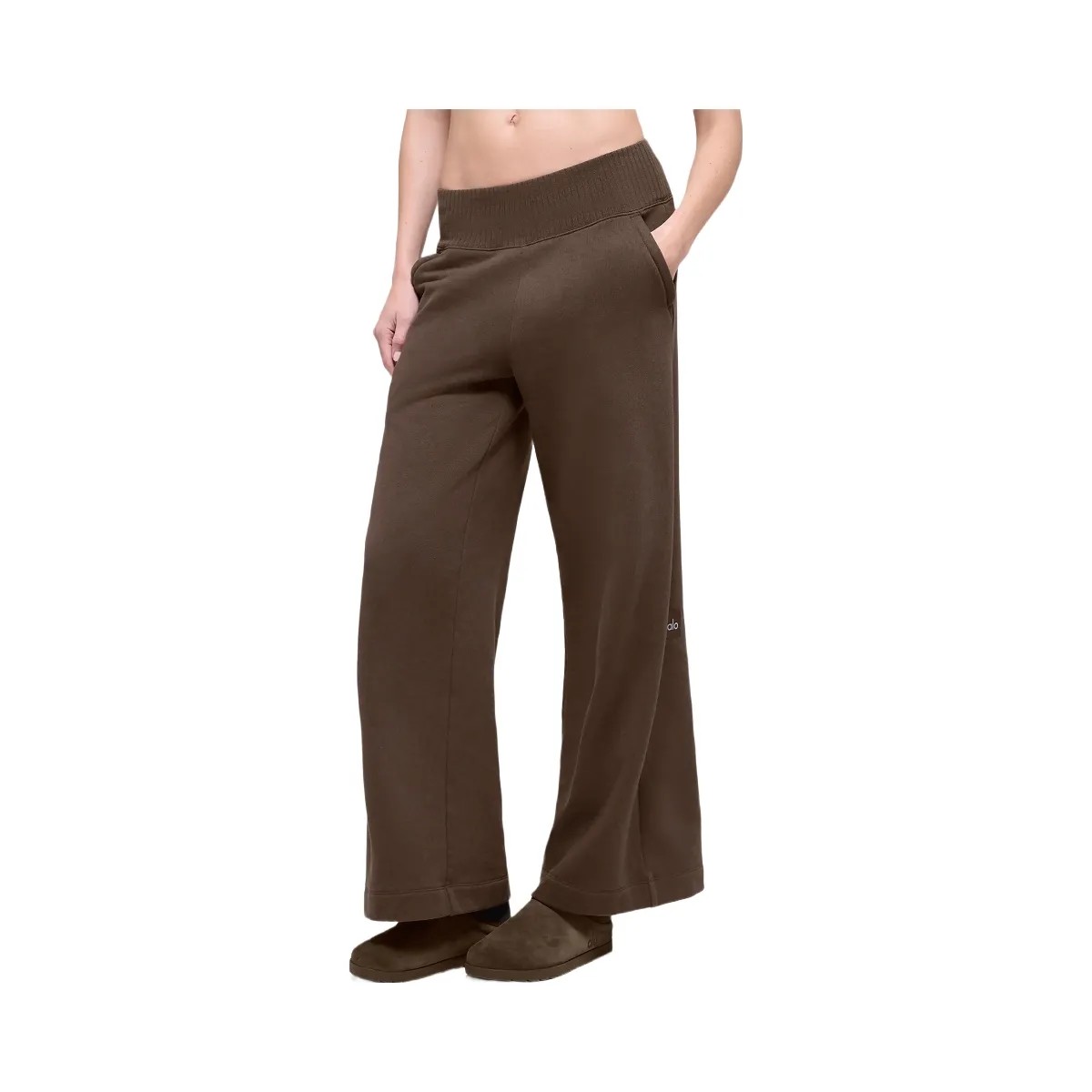 Alo Women's Serenity Wide Leg Sweatpant - Espresso - HypeFly India View 1