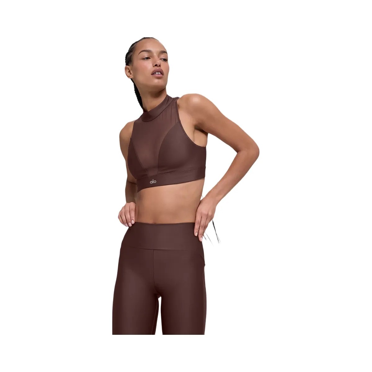 Alo Women's Airlift Mesh Infatuation Bra - Brownstone - HypeFly India View 3
