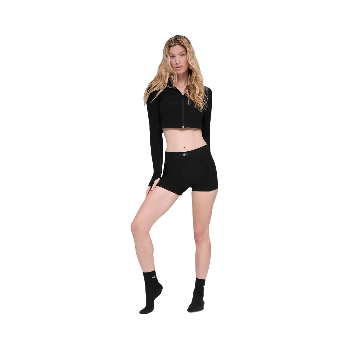 Alo Women's soft Sincere Fitted Jacket - Black - HypeFly India View 4