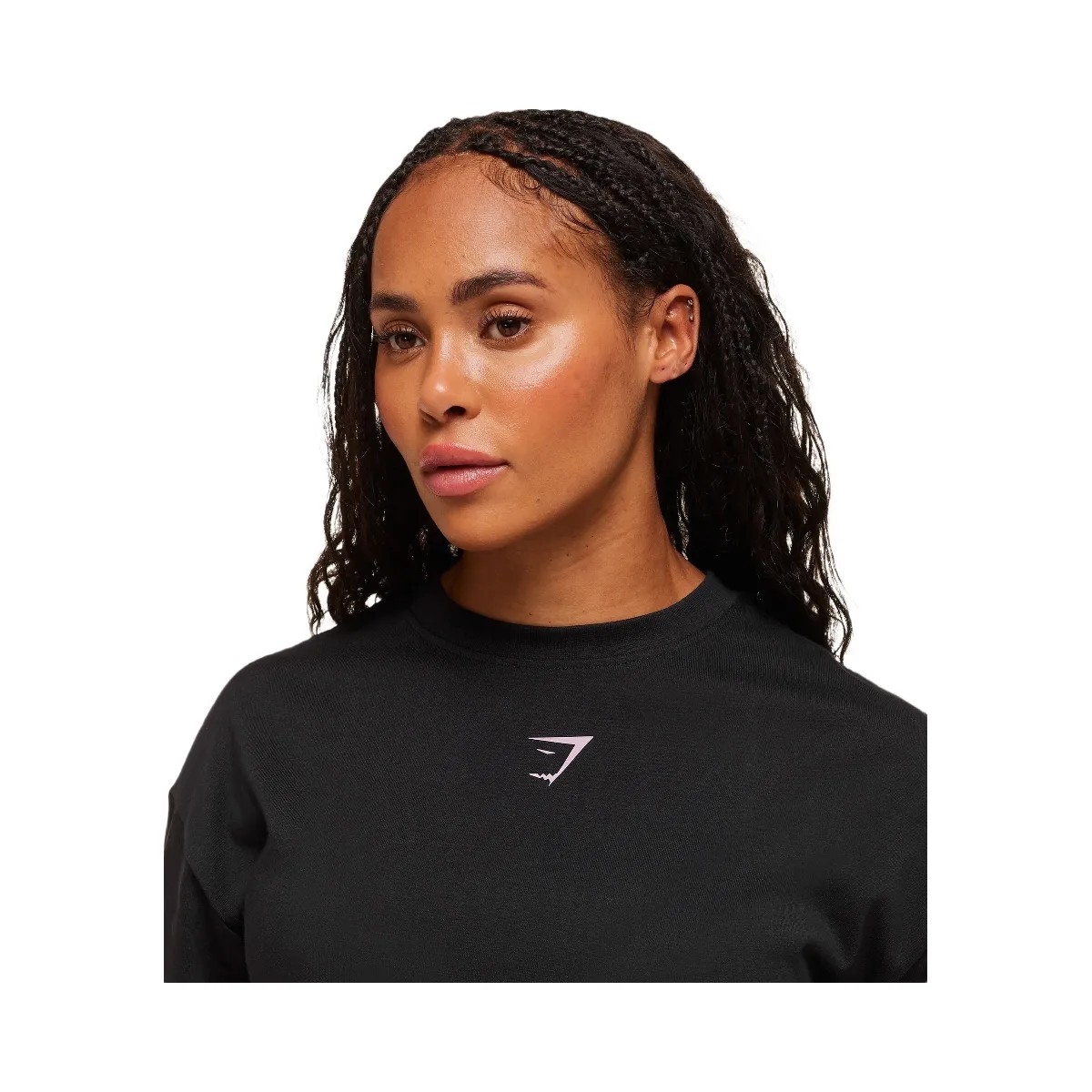 Gymshark Power Oversized T-Shirt - Black/Warm Lilac - HypeFly India View 6