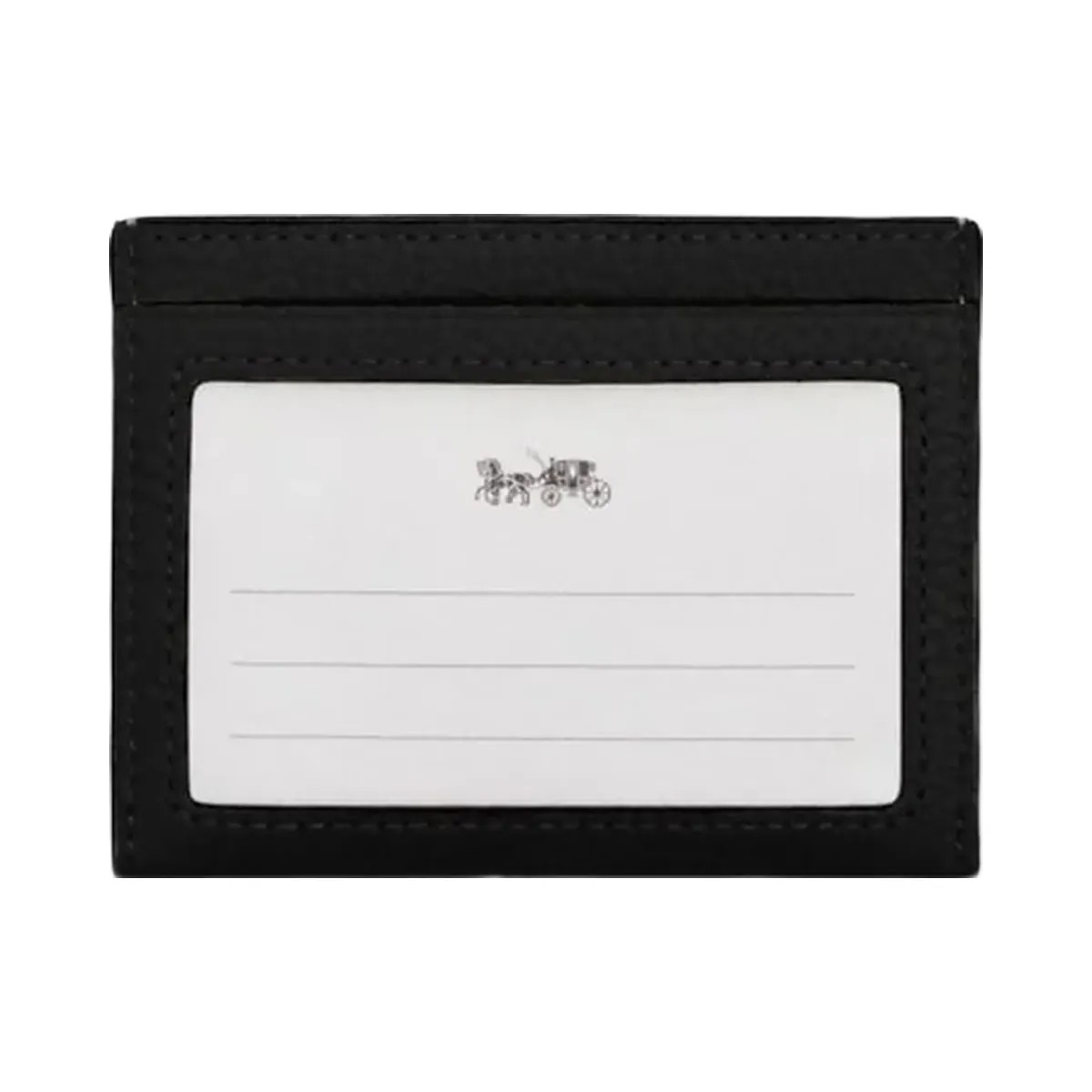 Coach Slim Id Card Case Pebbled Leather-Black - HypeFly India View 1