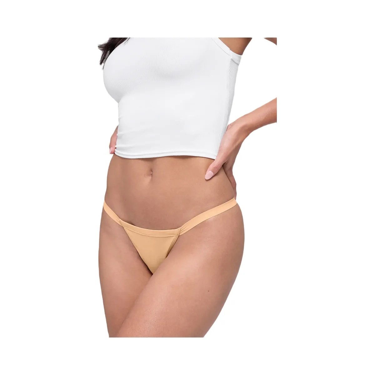 Alo Women's Airbrush Invisible String Thong - Champagne - HypeFly India View 1