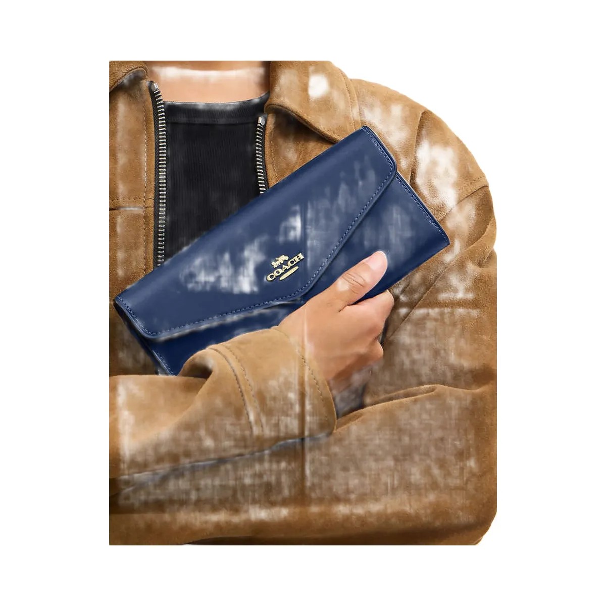 Coach Klare Wallet With Chain Gold-Deep Blue - HypeFly India View 2