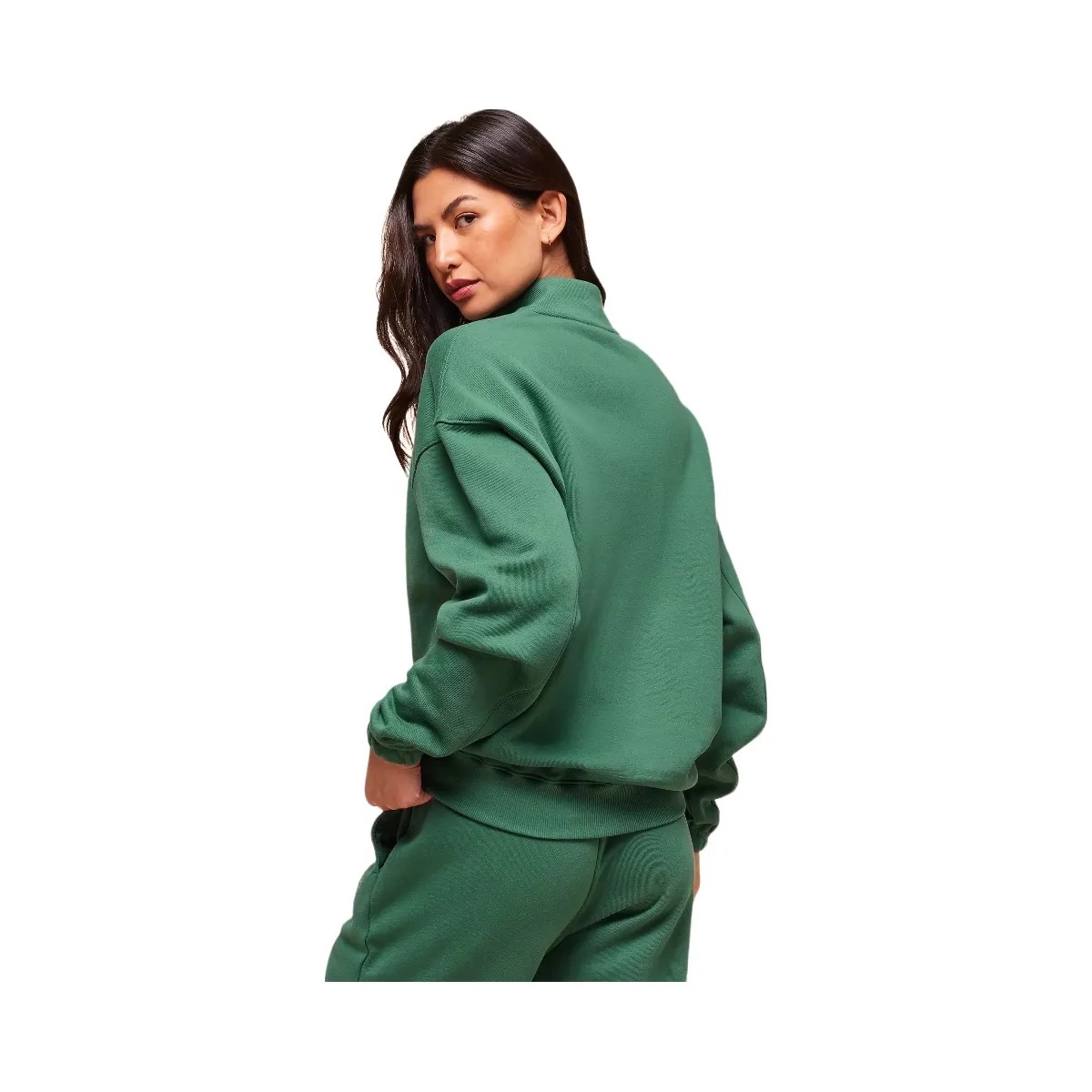 Gymshark Rest Day Sweats 2.0 1/4 Zip Pullover - Lift Green - HypeFly India View 2