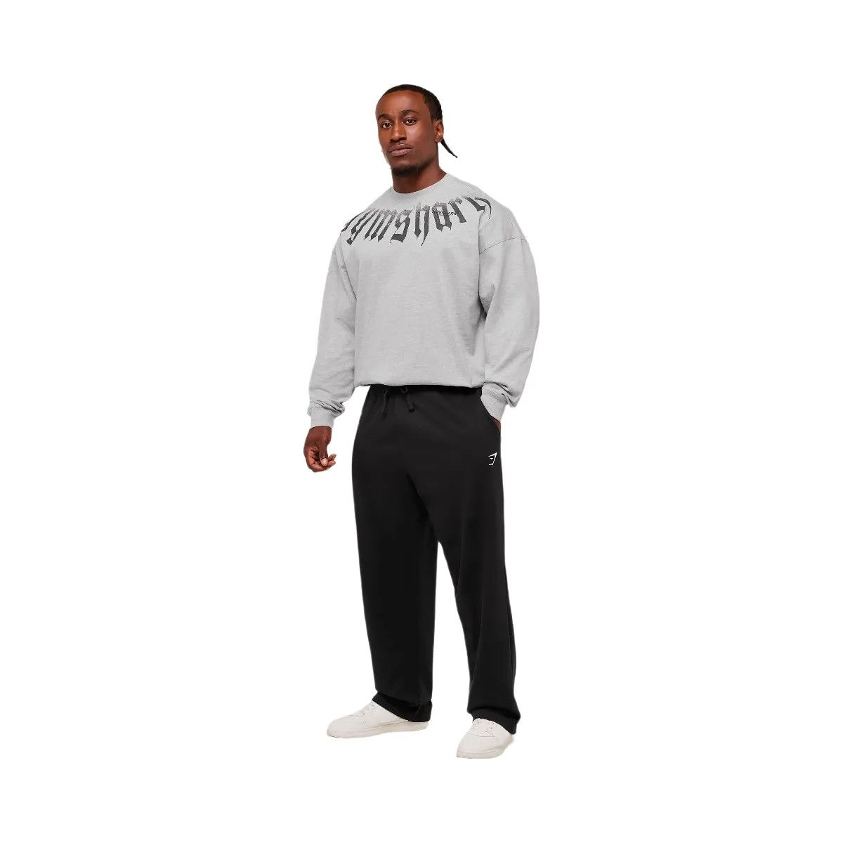Gymshark Fade Graphic Long Sleeve T-Shirt - Light Grey Core Marl - HypeFly India View 6