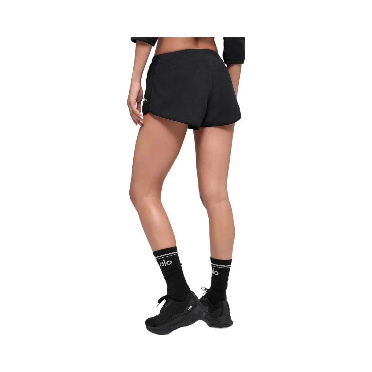 Alo Women's Polar Fleece Retreat Short - Black - HypeFly India View 3