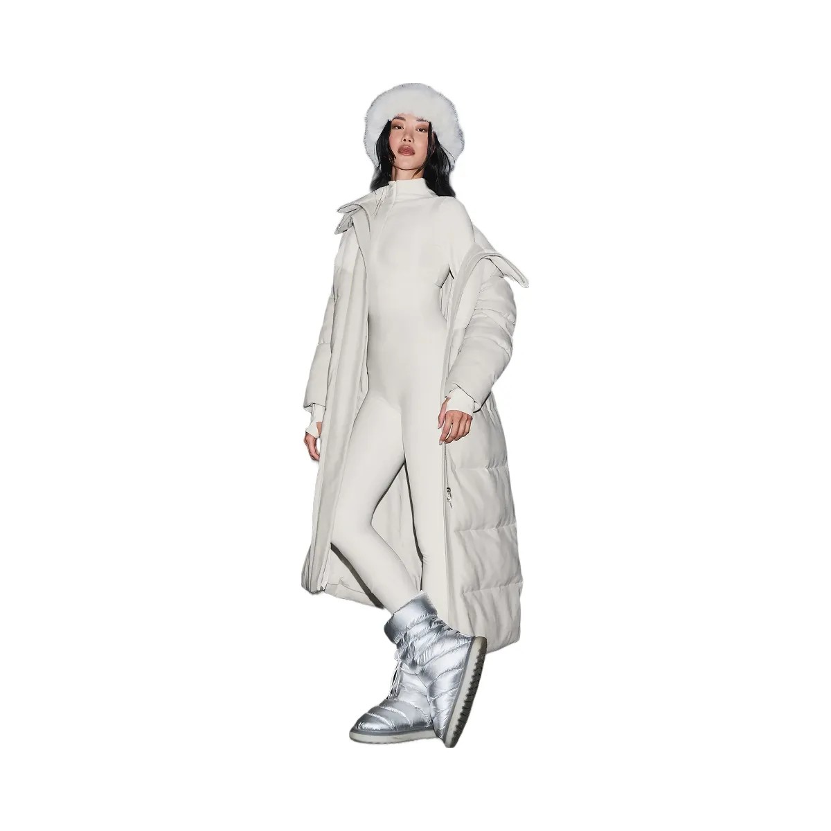 Alo Women's Snowfall Puffer Coat - White Oak - HypeFly India View 1