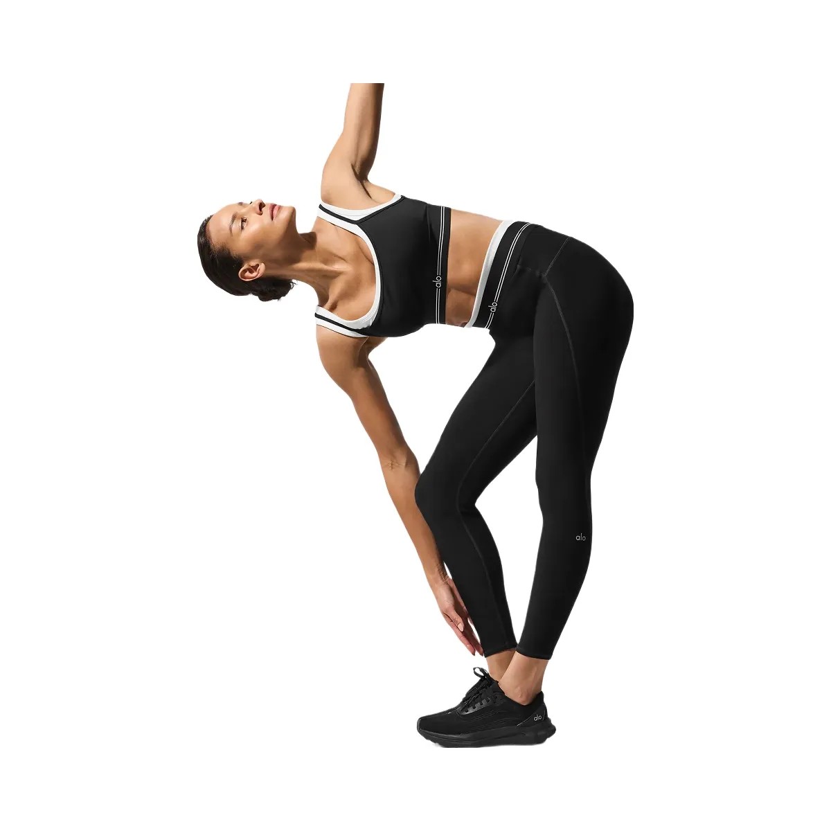 Alo Women's Airbrush High-Waist 7/8 Better Together Legging - Black/White - HypeFly India View 5