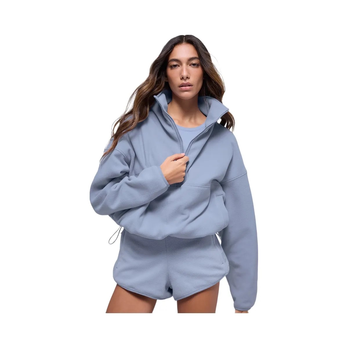 Alo Women's Polar Fleece Retreat Cover Up - Winter Frost - HypeFly India View 1