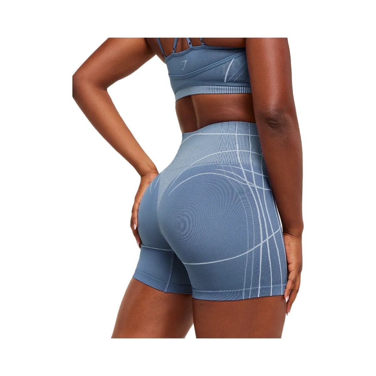 Gymshark Apex Seamless Shorts - Worn Blue/Gentle Blue - HypeFly India View 4