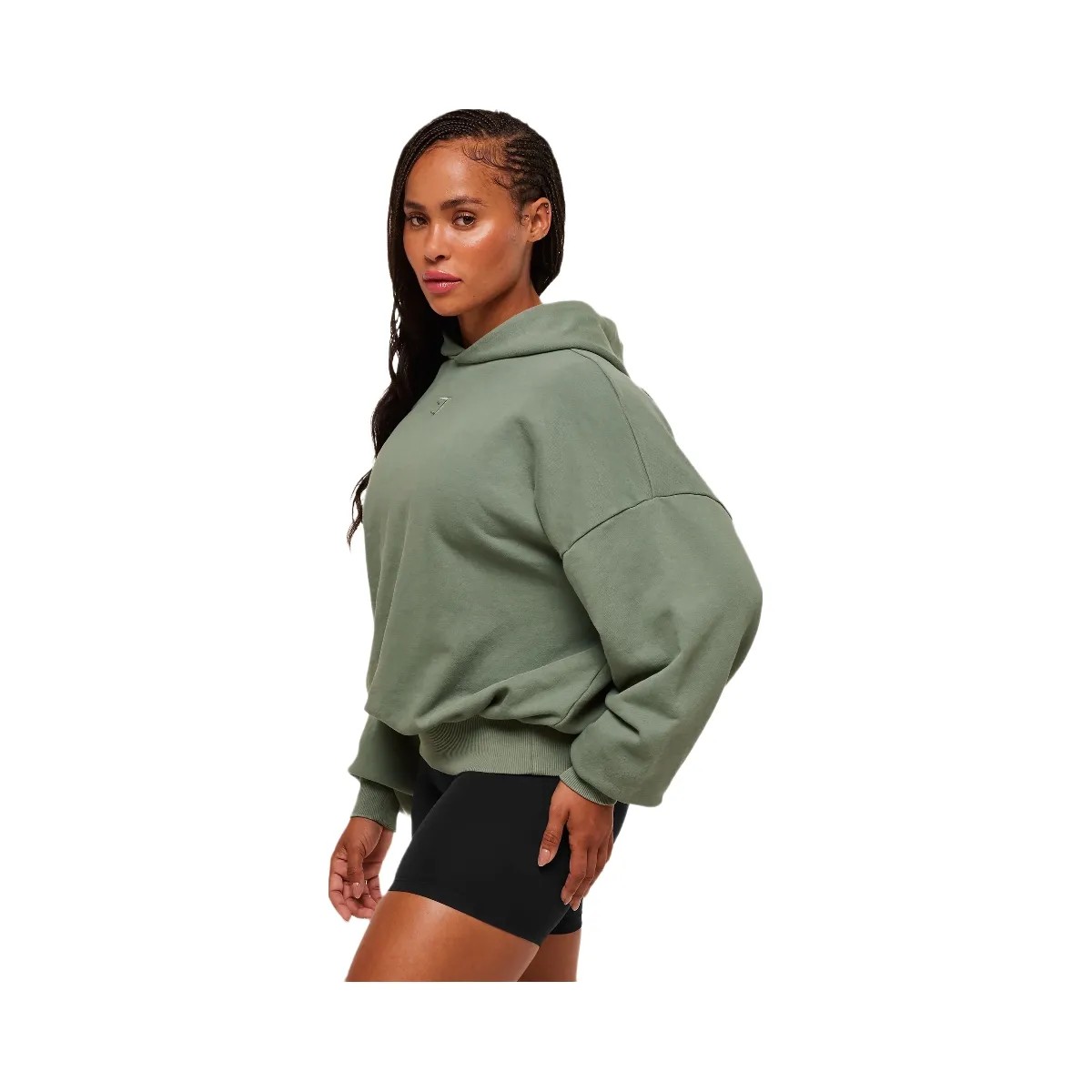 Gymshark Power Washed Oversized Hoodie - Unit Green/Acid Wash Small Ball - HypeFly India View 3