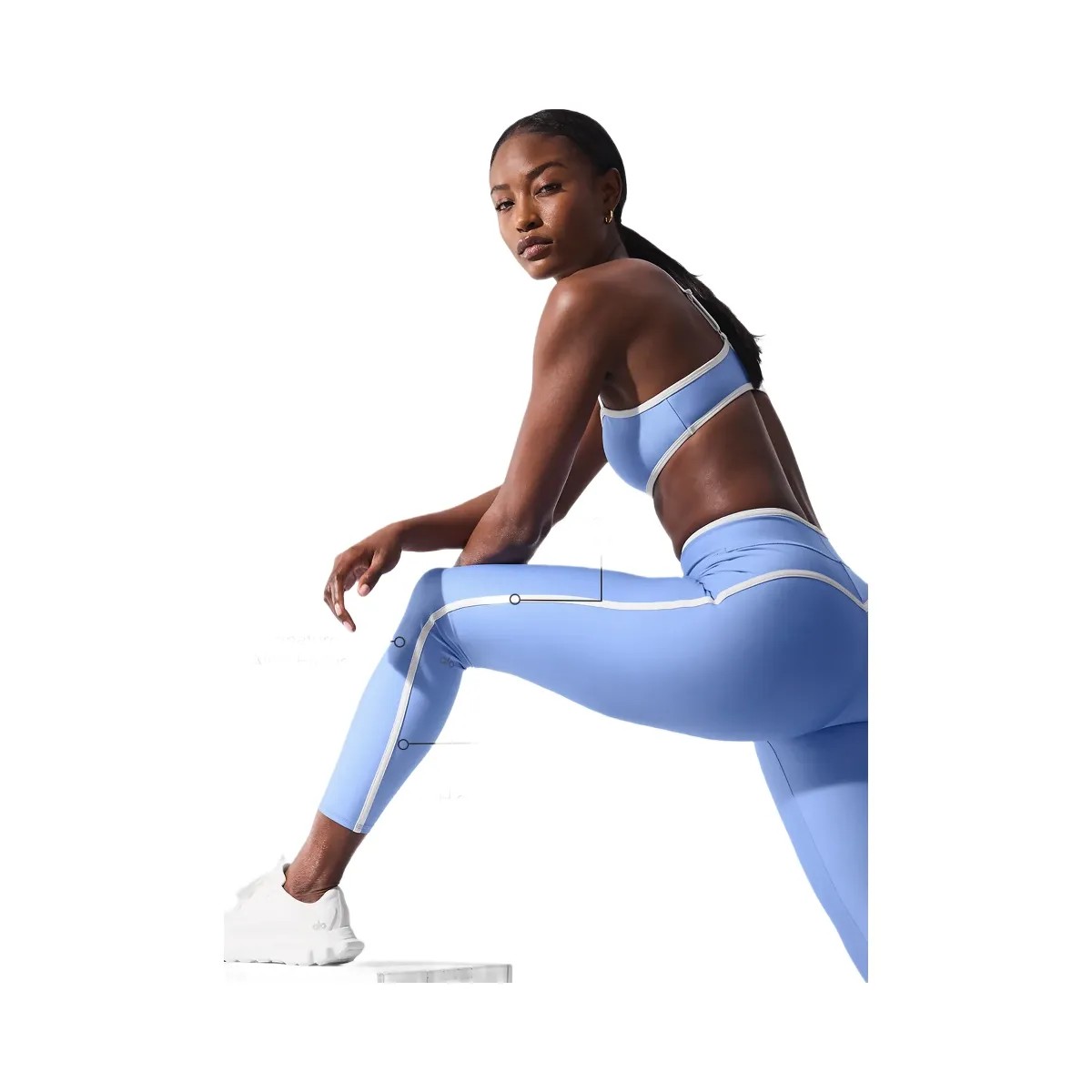 Alo Women's Airlift High Waist Charger 7/8 Legging - Crystal Clear Blue/White - HypeFly India View 3