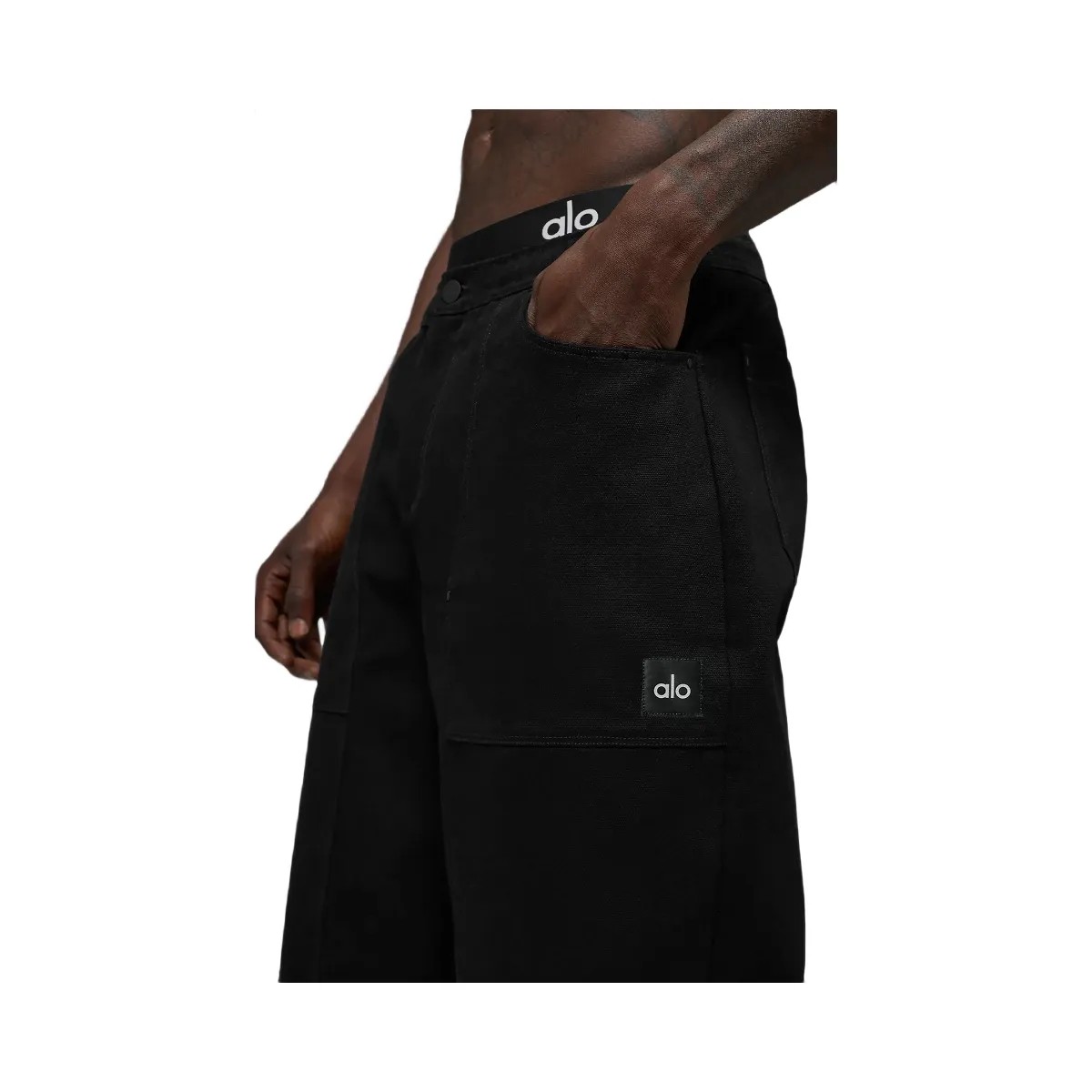 Alo Men's Cotton Canvas Carpenter Pant - Black - HypeFly India View 3