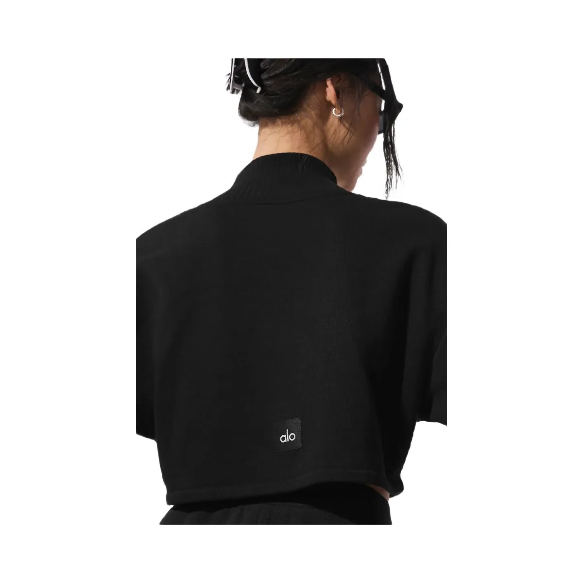 Alo Women's Cropped Serenity Coverup - Black - HypeFly India View 4