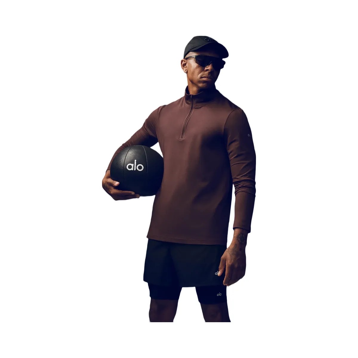 Alo Men's Conquer 1/4 Zip Reform Long Sleeve - Brownstone - HypeFly India View 5