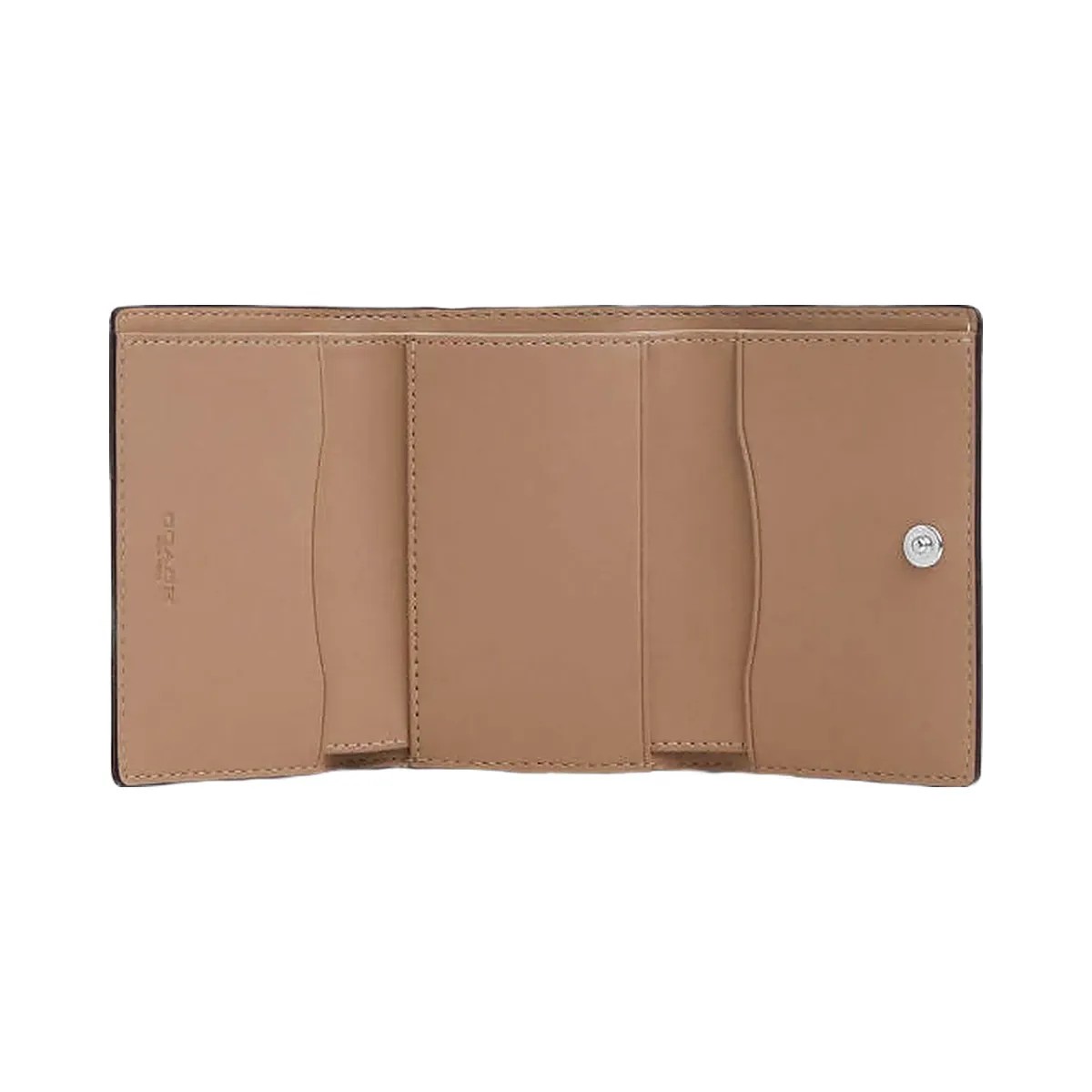 Coach Micro Wallet Leather-Silver-Chalk - HypeFly India View 1