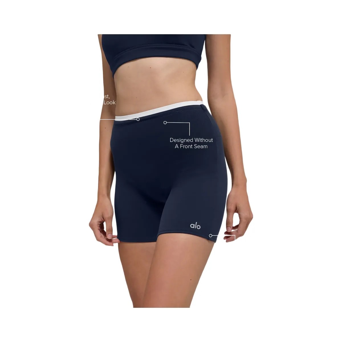 Alo Women's 5" Airbrush Double Up Short - Navy/White - HypeFly India View 2