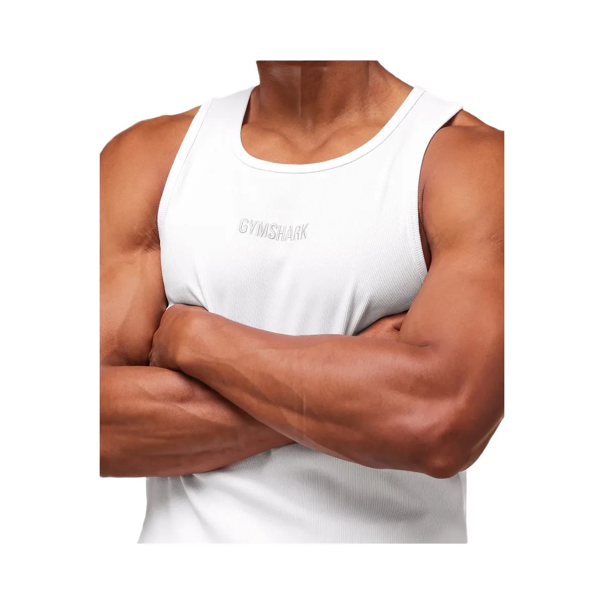 Gymshark Premium Ribbed Tank - White - HypeFly India View 5