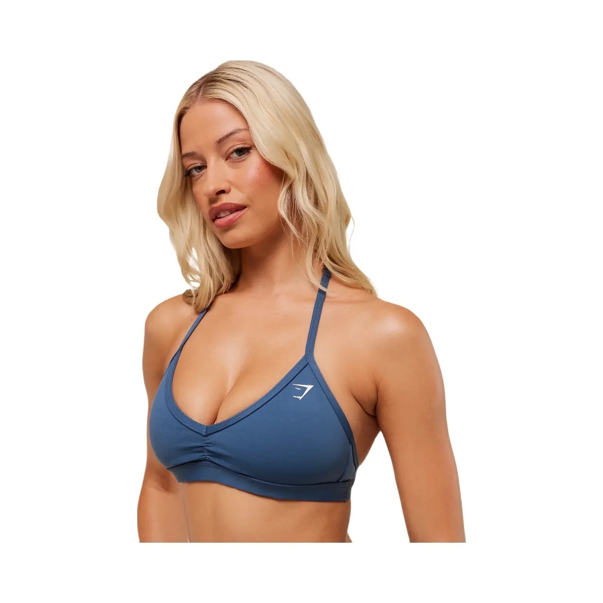 Gymshark Minimal Halterneck Sports Bra - Compound Blue - HypeFly India View 4