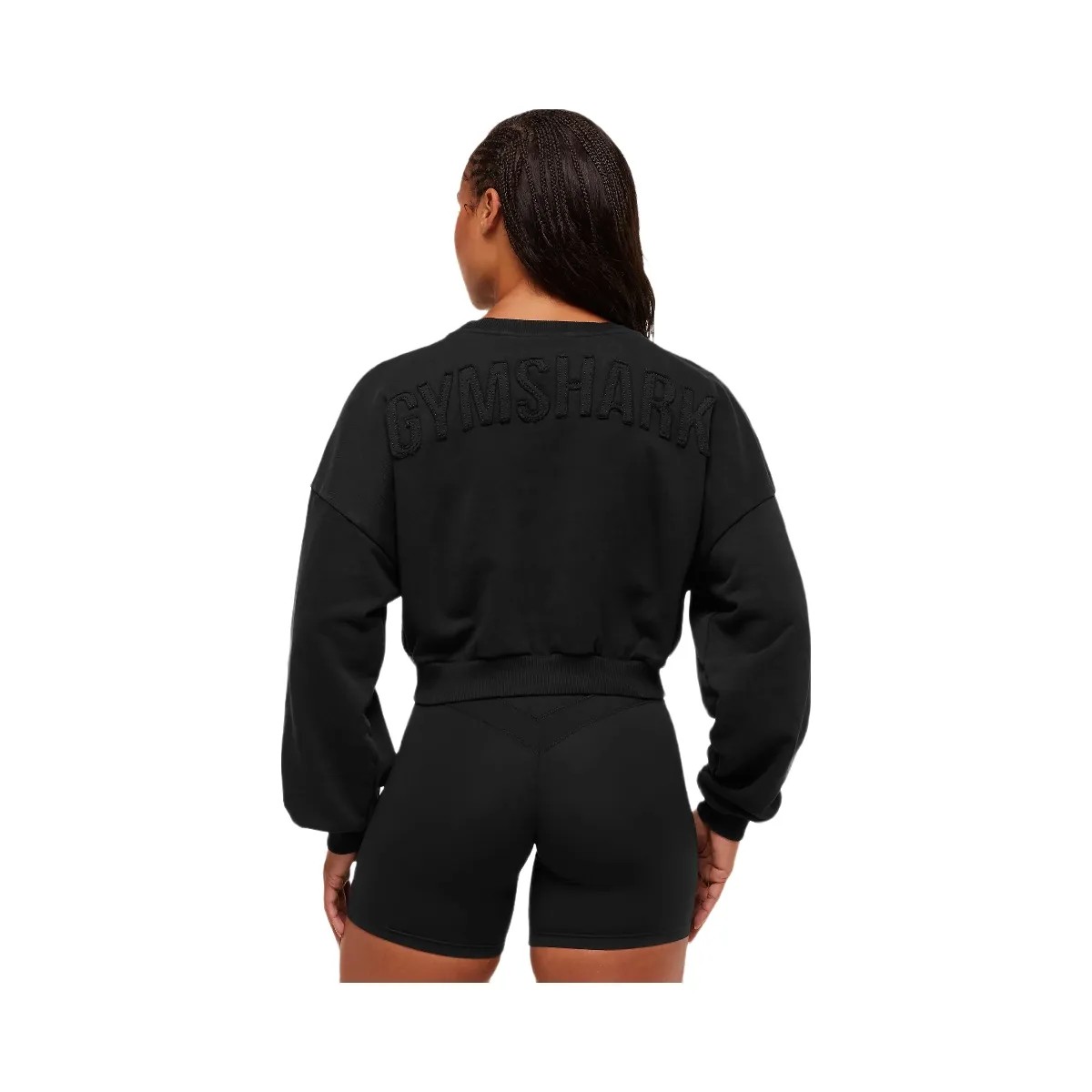 Gymshark Power Washed Sweat Top - Black/Acid Wash Small Ball - HypeFly India View 6