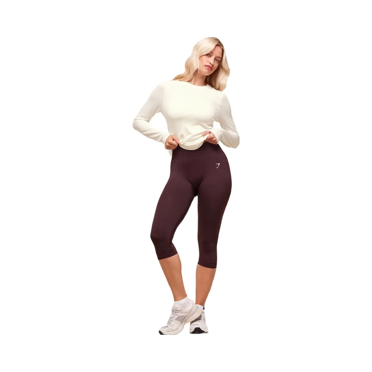 Gymshark Everyday Seamless Long Sleeve Top - Soft White - HypeFly India View 5