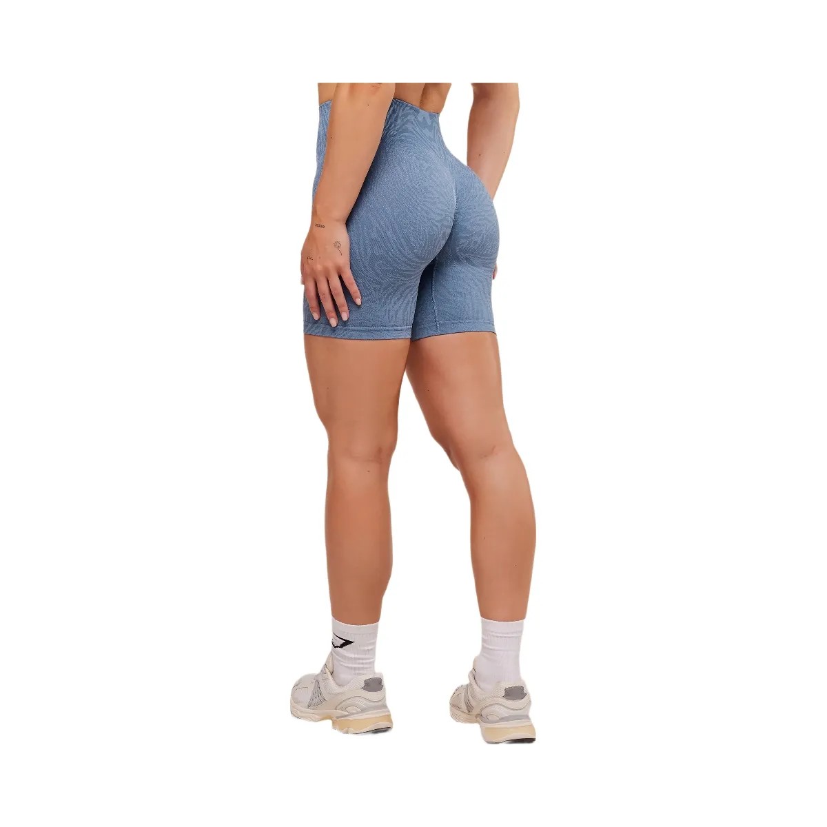 Gymshark Adapt Animal Seamless Shorts - Worn Blue/Peri Blue - HypeFly India View 2