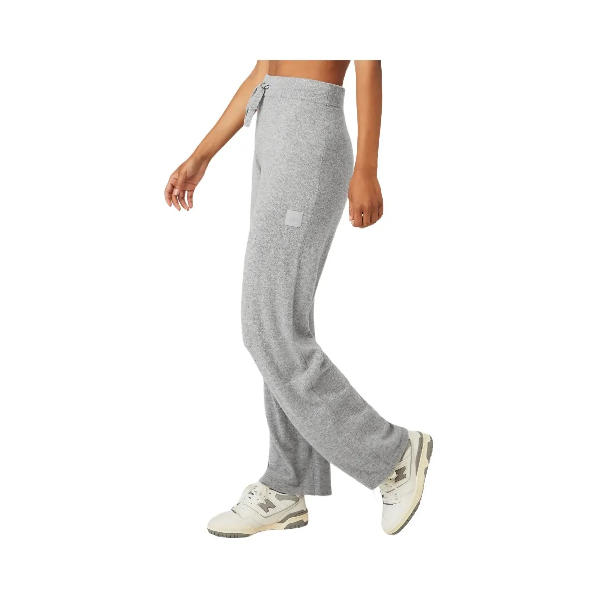 Alo Women's Cashmere High-Waist Jet Set Wide Leg Pant - Dove Grey Heather - HypeFly India View 1